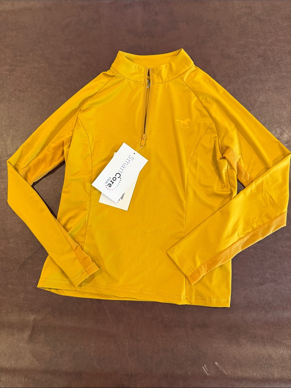 Smartpak SmartCore Half-Zip Long Sleeve Top - Mustard Yellow youth large
